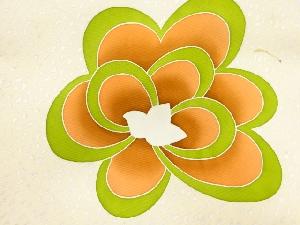 アンティーク　塩瀬手描き花模様名古屋帯